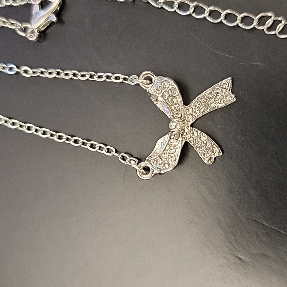 Rhinestone Bow Necklace